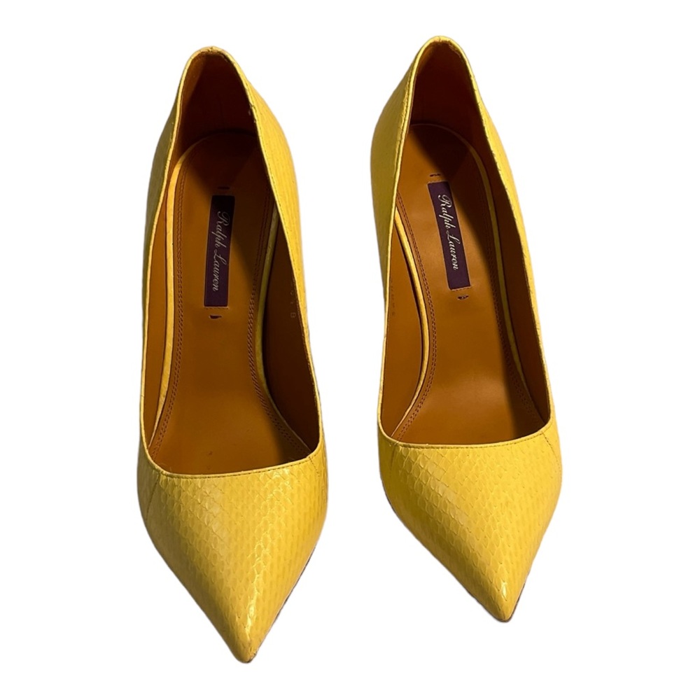 Ralph Lauren Collection Women’s Yellow Pointed Toes Stiletto Pump Heels Size 8.5